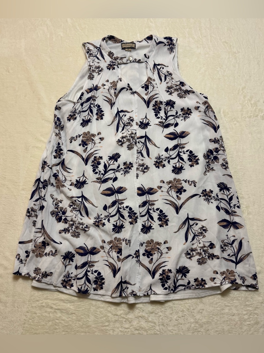 Womens Ethereal Floreal Top Blouse Sleeveless Size Medium